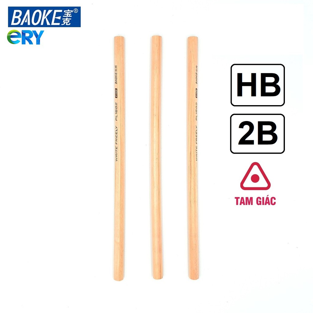 [Ship hỏa tốc] Bút chì gỗ tam giác không sơn Baoke - PL1682 - ByLy Store