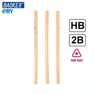 Combo 2 Bút chì gỗ tam giác không sơn Baoke - PL1682, sản phẩm chất lượng cao và được kiểm tra kỹ trước khi giao hàng