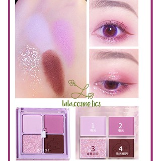 Bảng Phấn Mắt 4 Ô Faiccia Tím Trendy