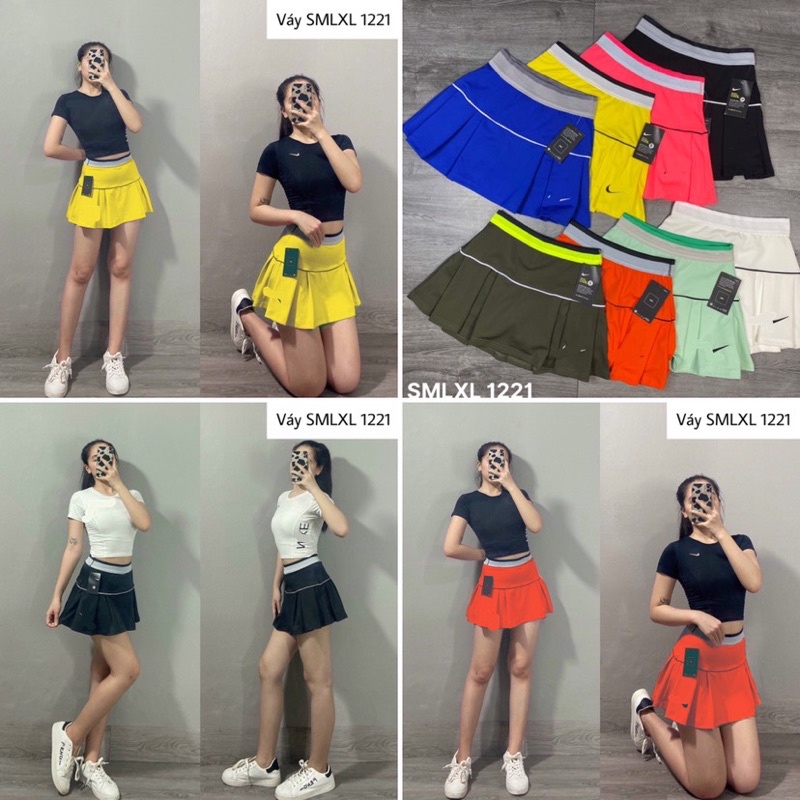 CHÂN VÁY TENNIS 2 LỚP CAO CẤP NK XẾP LY , VÁY THỂ THAO XOÈ, TẬP GYM, GOLD,...