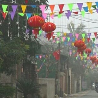 Cờ dây trang trí vải satanh 10m