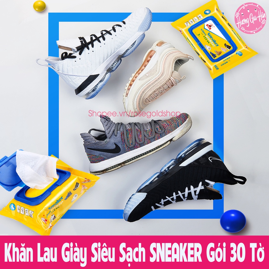 Khăn Lau Giày Siêu Tốc SNEAKER Gói 30 Tờ Tiện Lợi