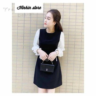Đầm Xòe Cát Hàn Phối Tay Voan Công Sở TTS0585