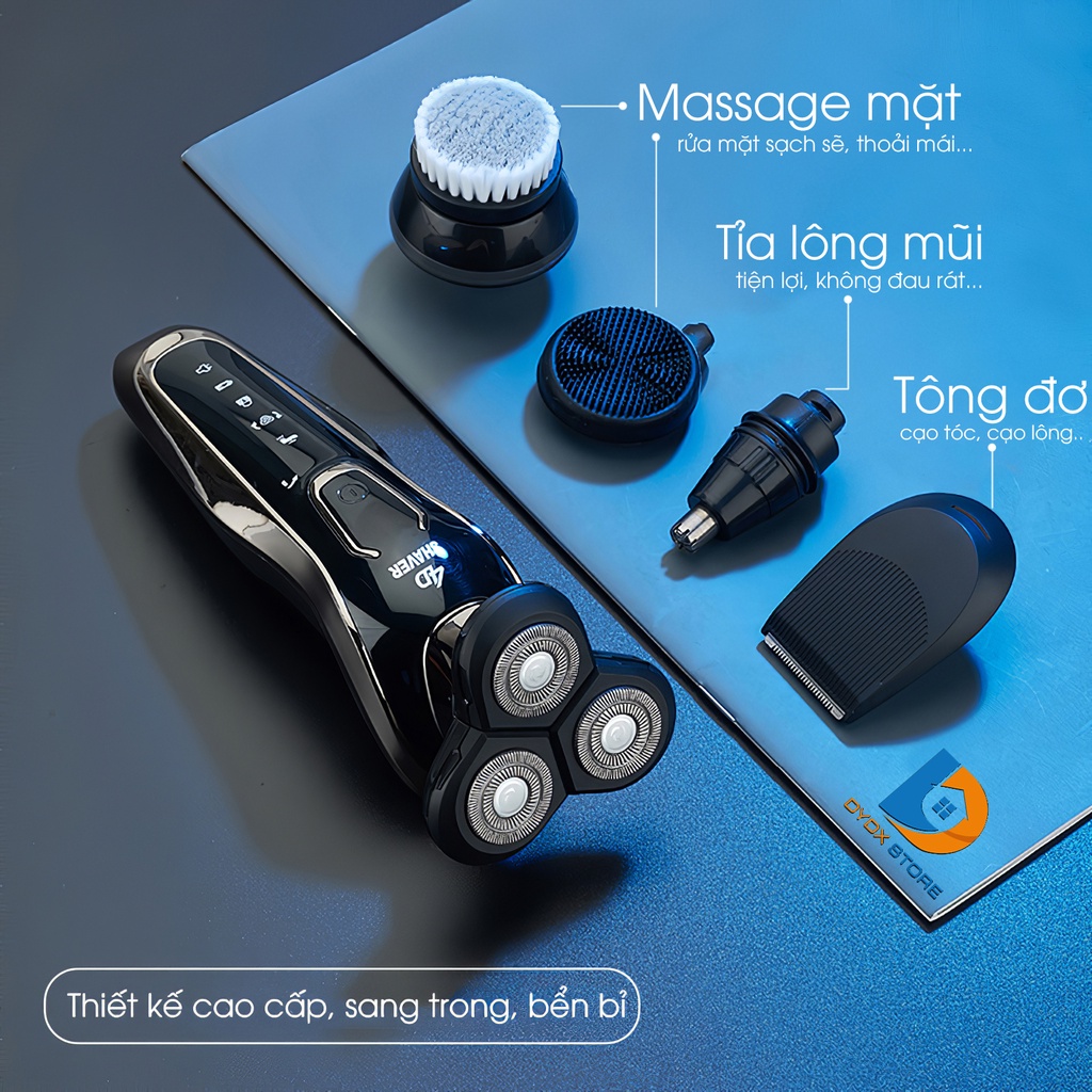 Máy cạo râu đa năng 3 lưỡi kép SHANEN, cạo sạch, êm, sạc pin nhanh, chống nước, SHANEN OFFICIAL
