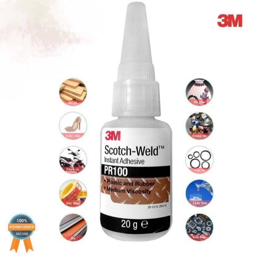 Keo Siêu Dính Đa Năng 3M Pr100 Dán Sắt ,Dán Nhựa ,Dán Giày 20g
