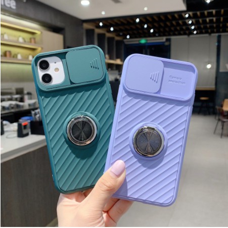 Ốp điện thoại mềm có nắp trượt bảo vệ Camera cho IPhone 11 XR Xs Max 7 Plus