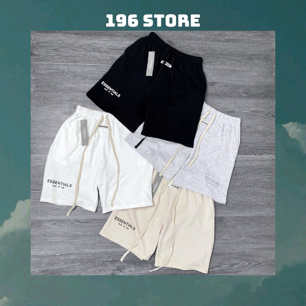 Quần Short Essentials Chất Liệu Nỉ Da Cá, Quần Short Thể Thao Unisex, Thoáng Mát Đủ Size 40kg - 85kg - Lỗi 1 Đổi 1