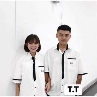 Áo sơ mi Hàn Quốc chữ thêu
