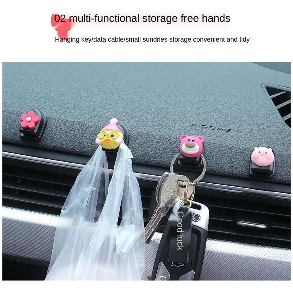 Móc Treo Đồ Đa Năng Kiểu Dáng Hoạt Hình Xinh Xắn Cho Xe Ô Tô