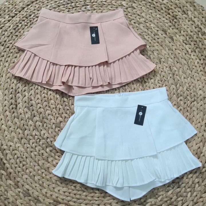 Chân Váy Xếp Ly Hai Tầng Chữ A Dáng Ngắn Vải Tuyết Mưa Siêu Xinh | BigBuy360 - bigbuy360.vn