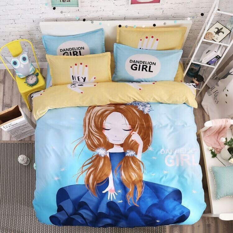 Bộ chăn ga gối Hàn Quốc công chúa tóc mây