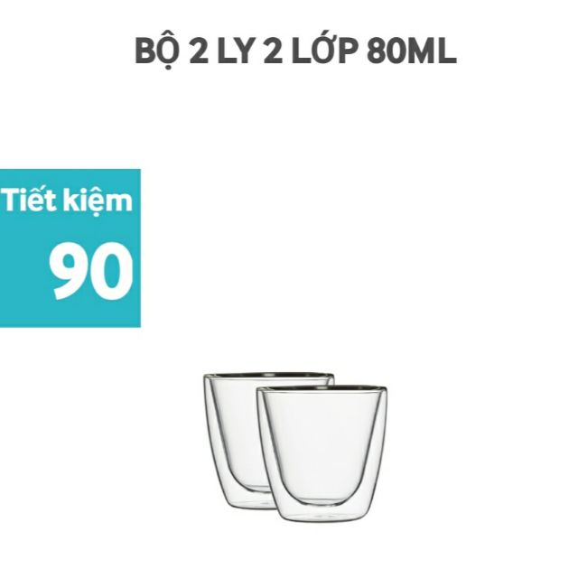 Ly thủy tinh 2 lớp Vivo 80ml