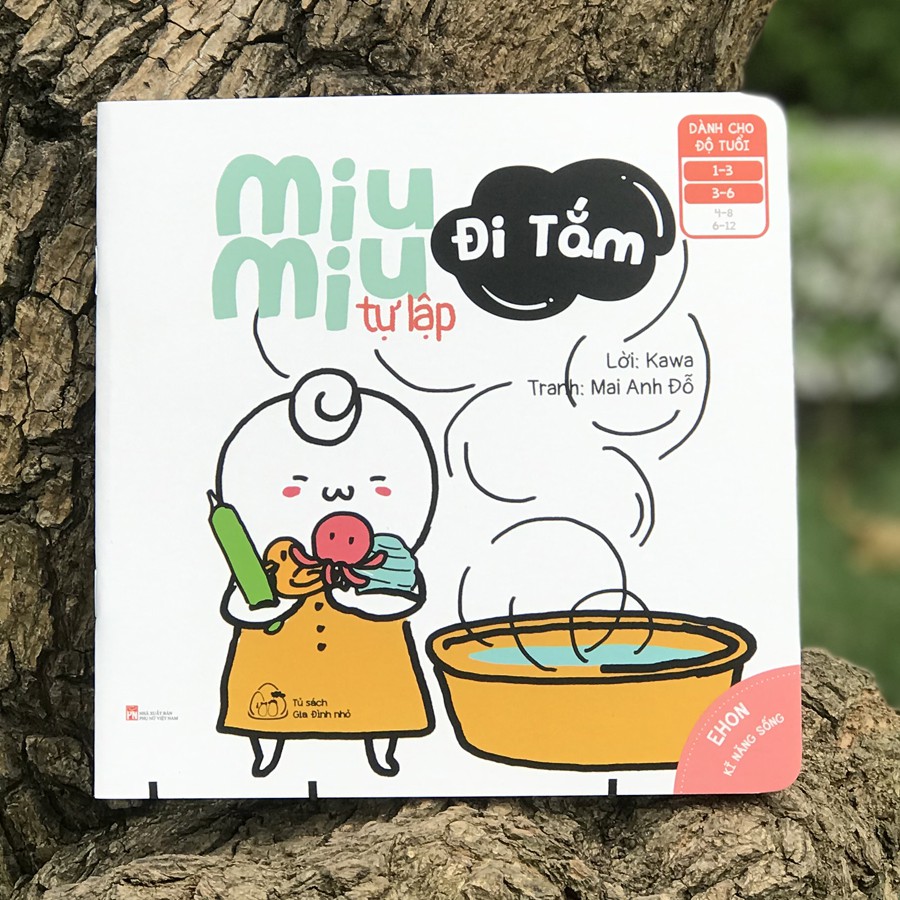 [Mã LIFEMALL9944 giảm 15% đơn 99K] Sách - Ehon Kĩ Năng Sống - Miu Miu Tự Lập - Đi Tắm (1-6 tuổi)