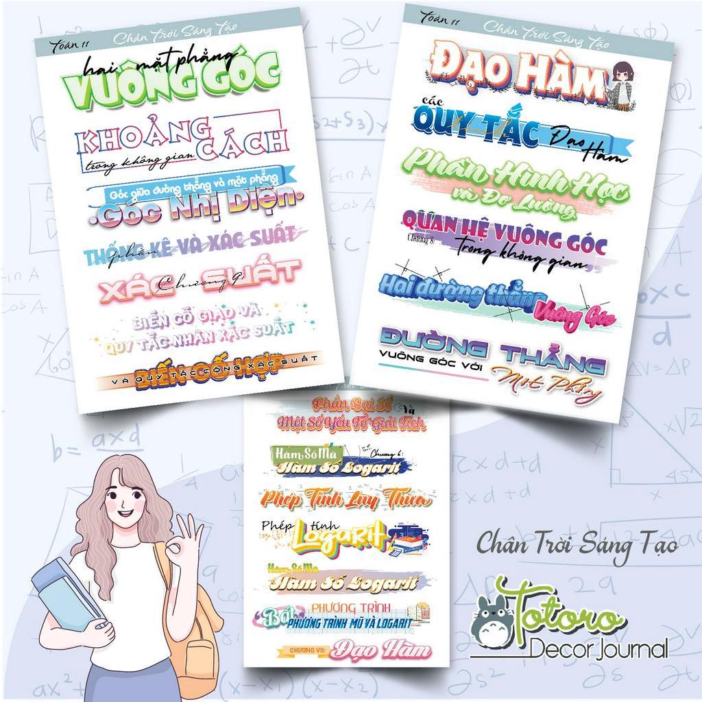 Toán 11 chân trời sáng tạo gồm sticker 46 tiêu đề toán độc đáo chỉ có tại shop totoro