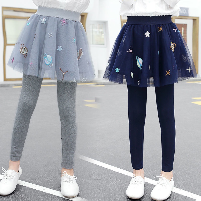 Quần Legging Giả Váy Hai Mảnh Phong Cách Phương Tây Mẫu Mới 2021 Dành Cho Bé Gái
