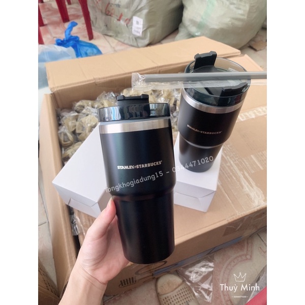 Cốc giữ nhiệt Starbucks cao cấp inox 304 tặng kèm ống hút