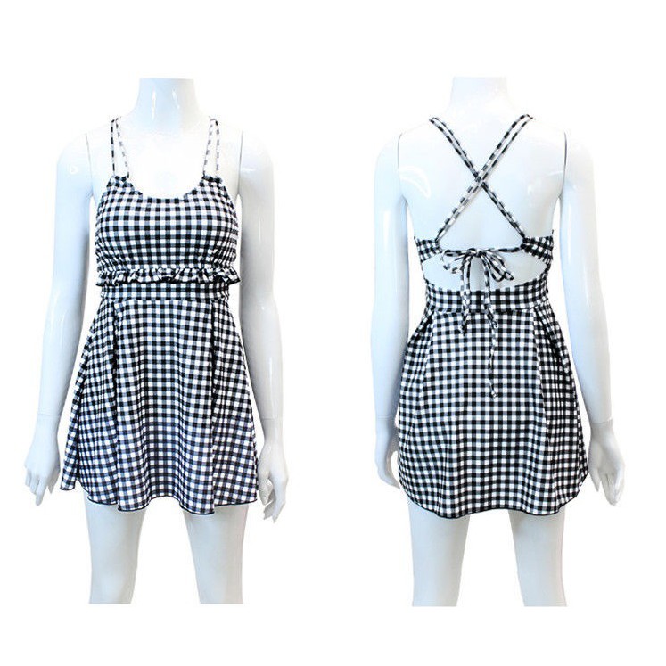 CÓ SẴN bộ đồ bơi nữ liền thân kẻ caro thun đẹp | BigBuy360 - bigbuy360.vn