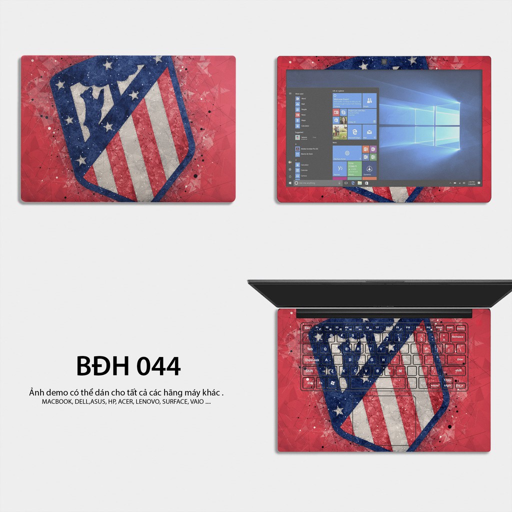 Bộ skin dán laptop mẫu Logo Atletico Madrid / Có mẫu decal dán cho tất cả các hãng máy tính