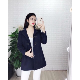 Áo khoác dạ có mũ lông - ASOS