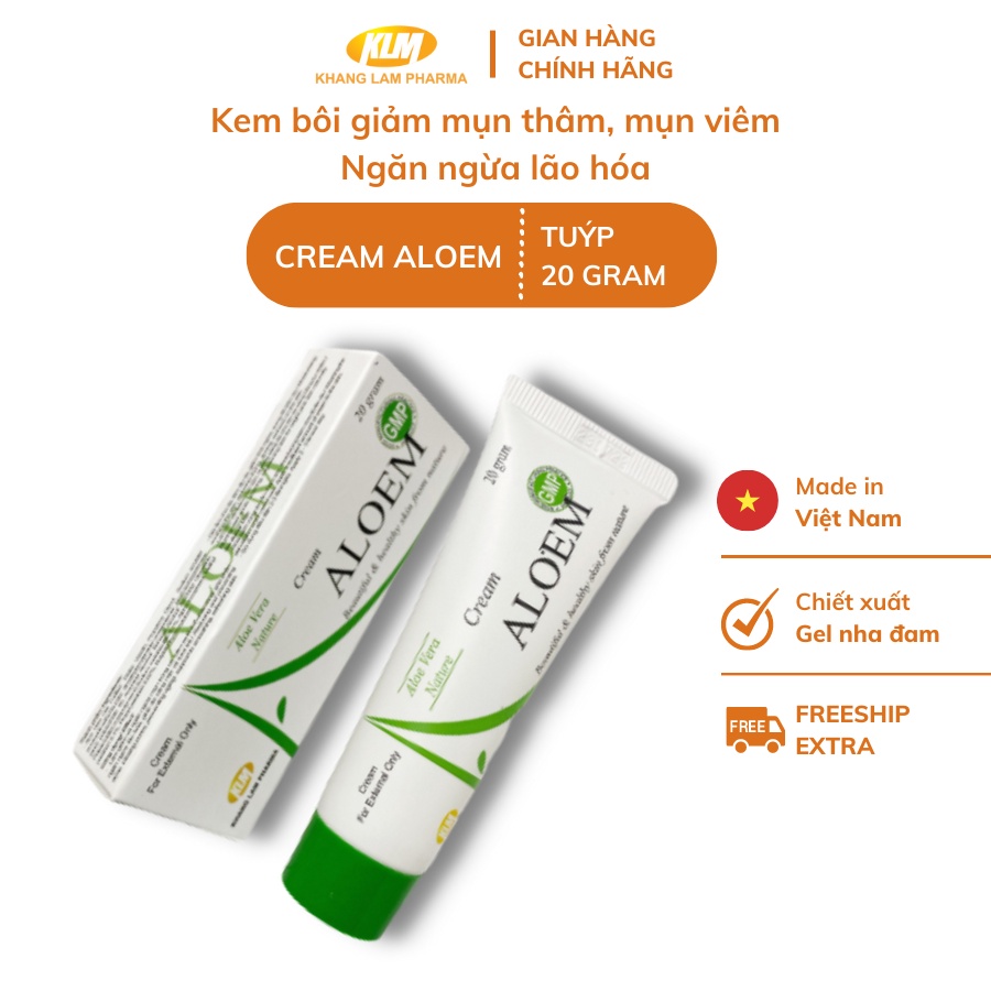 Kem ngăn ngừa mụn trứng cá Khang Lâm Pharma Cream Aloem chiết xuất lô hội (20g)