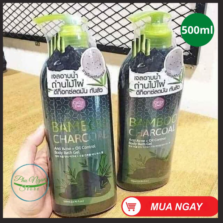 Sữa tắm than tre Cathy Doll Charcoal Bamboo Thái Lan 500ml