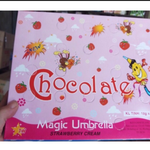 Kẹo socola nhân sữa hình cái ô ( 20 cái 1 hộp )