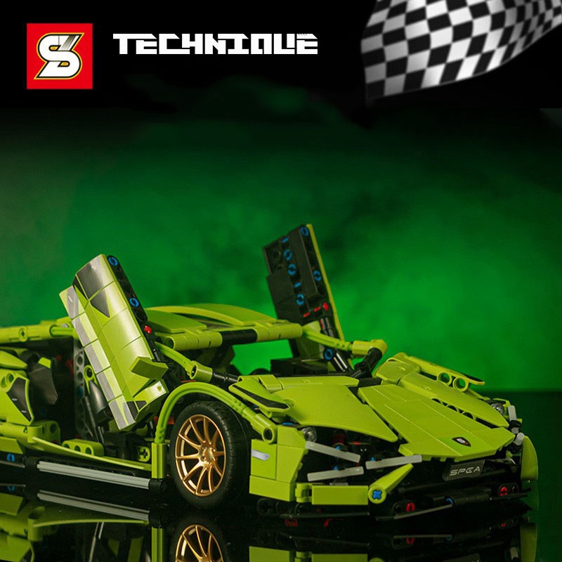 Đồ Chơi Lắp Ráp Mô Hình Điều Khiển Từ Xa RC Siêu Xe Lamborghini Sian Model SY8600 Với 1000+ Mảnh Ghép