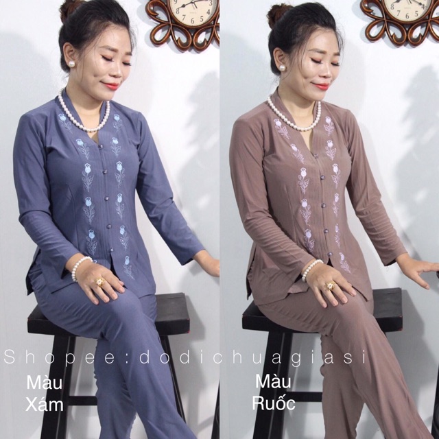 Đồ Lam Đi Chùa # Mẫu Bà Lai # Đồ Bộ Nữ # Quần Áo Nữ