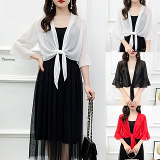 Áo khoác kimono vải chiffon mềm mỏng mặc khi đi biển