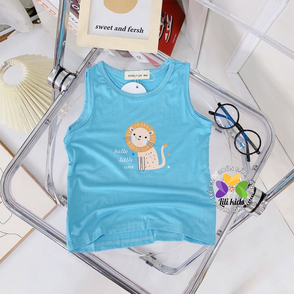 Áo ba lỗ cho bé trai bé gái LILIKIDS áo ba lỗ chất thun lạnh trơn thoáng mát ABL03