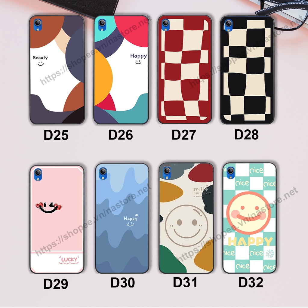 Ốp lưng Vivo Y1S / Y91 / Y91c / Y93 / Y95 mặt cười, họa tiết caro đơn giản đẹp cute