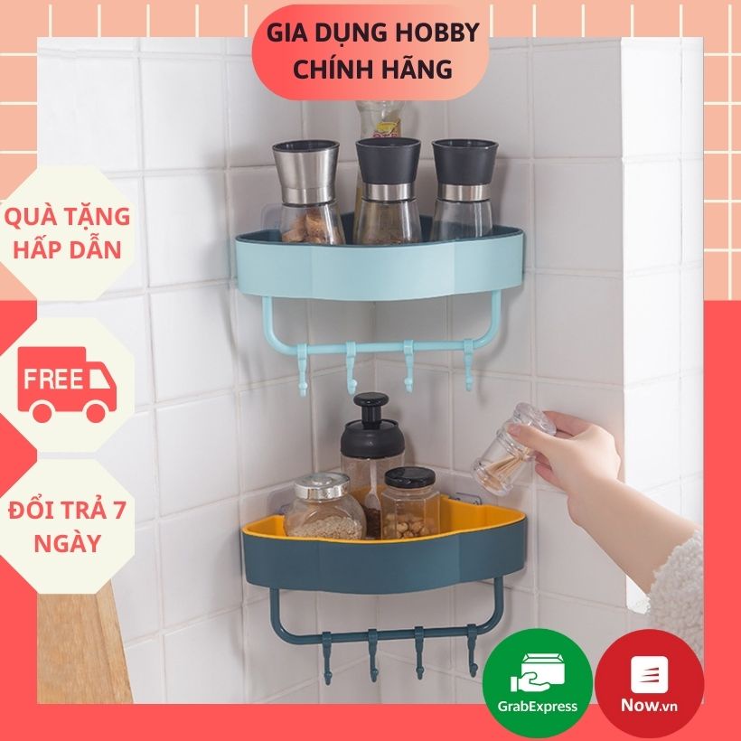 [Mã HOBBY99G5 Đơn 99K Giảm 5K] Kệ Góc Tường Nhà Tắm 2 Lớp Dán Tường Cao Cấp