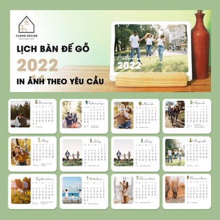 Lịch để bàn 2023 - in theo yêu cầu - lịch bàn đế gỗ - calendar 2023 - có lịch âm