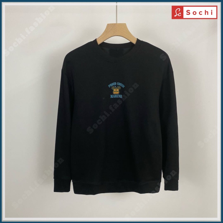 Áo thu đông Hàn Quốc, áo giữ nhiệt mềm mịn phong cách nam tính in MARINE mã SW699