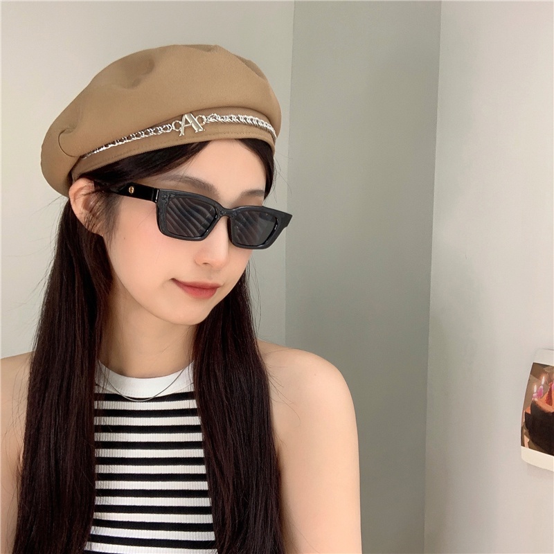 Mũ Beret Mỏng Thoáng Khí Phối Dây Xích Kim Loại Thời Trang Mùa Hè Phong Cách Hàn Quốc Cho Nữ