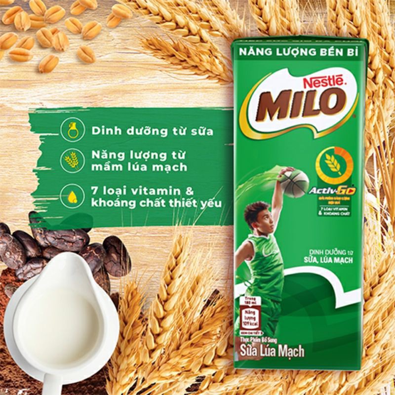 1 Thùng Sữa Milo Lúa Mạch Nestlé 180ml )