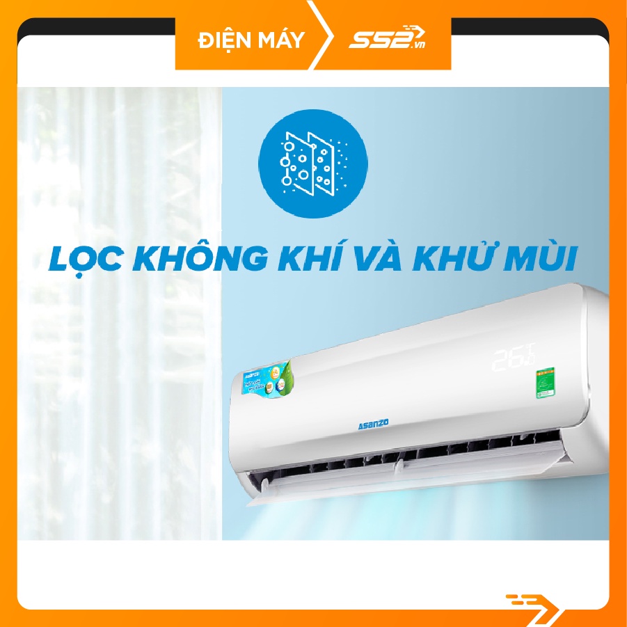 [Mã ELHA10 giảm 6% đơn 5TR] Máy Lạnh Asanzo 1.5 HP S12N66 - Bảo Hành Chính Hãng