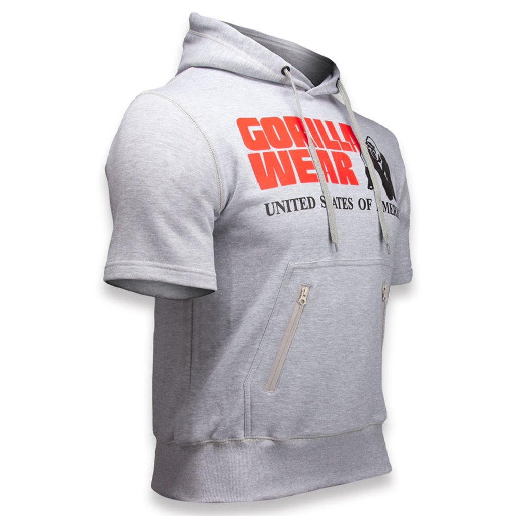 Bán Chạy!F &amp; X Áo Hoodie Cotton Tay Ngắn Màu Đỏ Phong Cách Thể Thao Đường Phố Tập Thể Dục Thể Dục Cho Nam