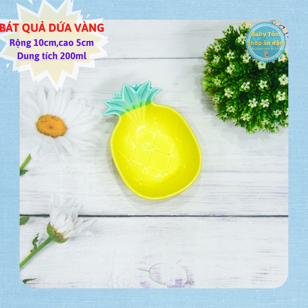 Bát ăn dặm gốm sứ hình CỦ QUẢ ngộ nghĩnh cho bé(BÁT TO) NPP Baby Tôm