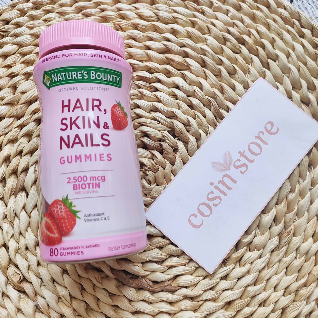 Kẹo Dẻo Nature's Bounty Hair Skin &amp; Nails Gummies 80 viên Hỗ Trợ Đẹp Da Móng Tóc Cosin Store