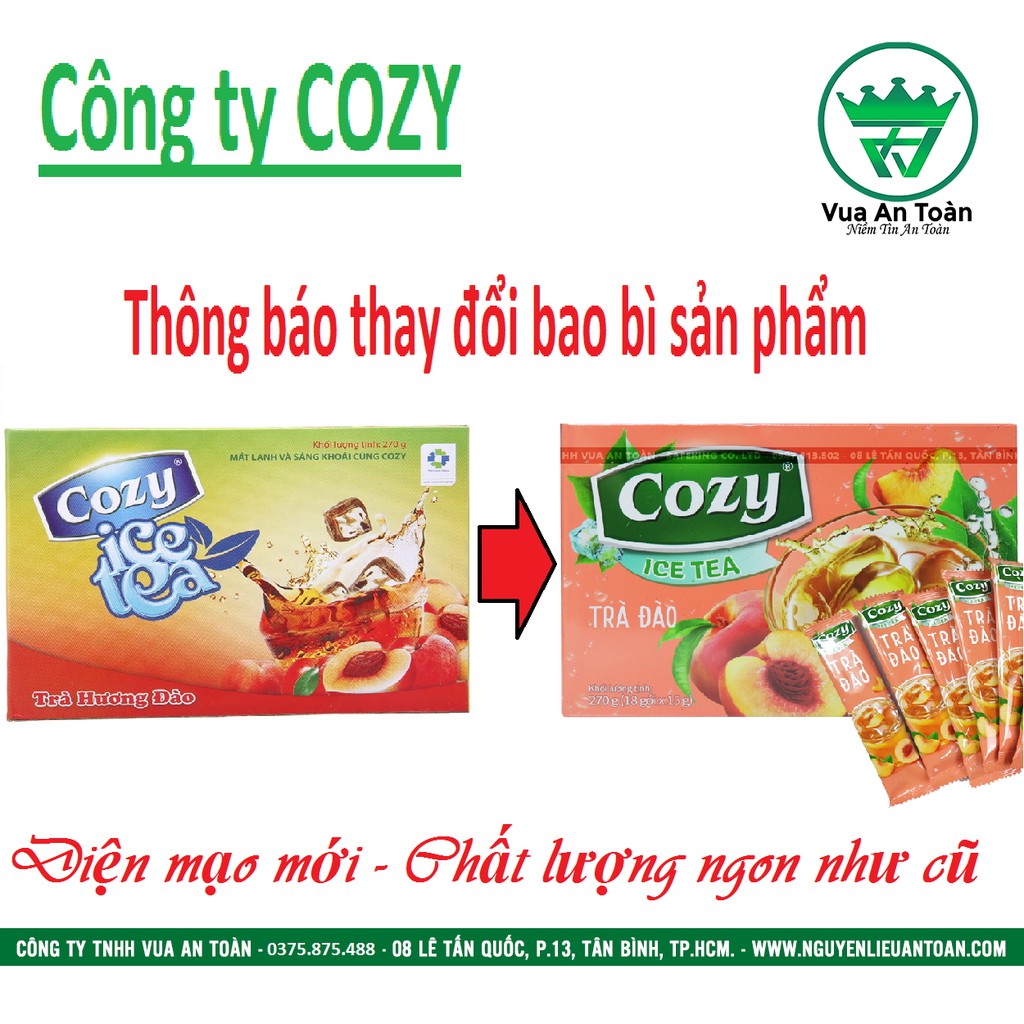 Trà Cozy Đào Hòa Tan 18 Gói Dài