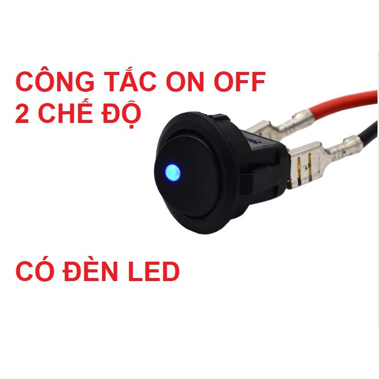 CÔNG TẮC 12V TẮT MỞ BẬP BÊNH ON OFF 2 CHẾ ĐỘ 3 CHÂN CÓ ĐÈN LED BÁO: SKU:141-1