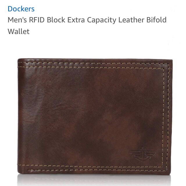 Ví Nam da thật hàng xách tay Mỹ chính hãng thương hiệu Dockers Men's RFID Block Extra Capacity Leath