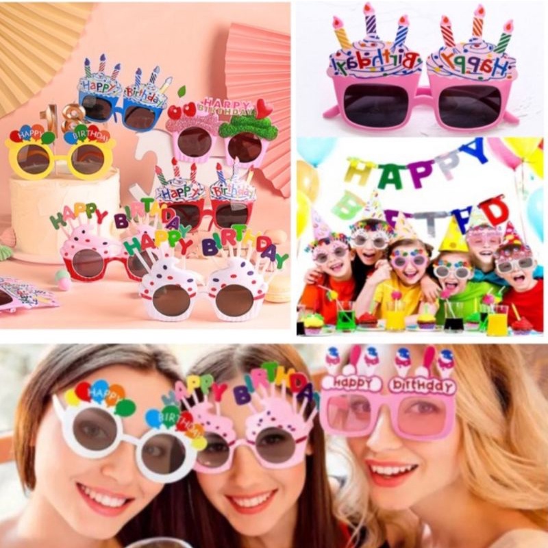 KÍNH MẮT HAPPY BIRTHDAY TIỆC TÙNG, SINH NHẬT, THỜI TRANG, loại gập gọn được