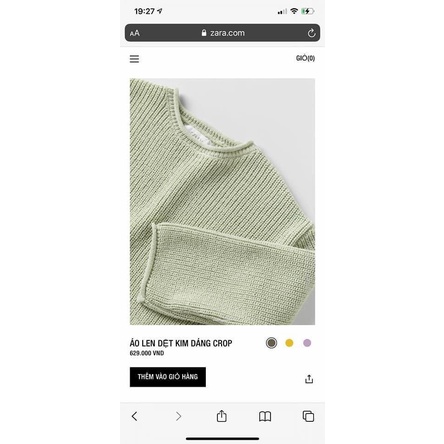 Áo Len Croptop Màu Bạc Hà