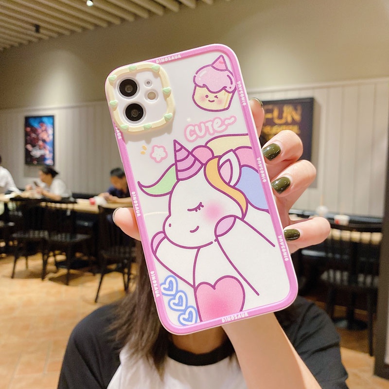 Ốp điện thoại mềm hoạt hình khủng long/ kỳ lân thích hợp cho IPHONE 13 12 11 PRO MAX 6 6S 7 8PLUS X XR XS MAX SE 2020