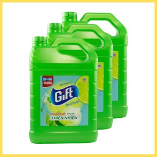 Combo 3 Can Nước Rửa Chén Gift Hương Trà Chanh 3.8kg Mẫu Mới
