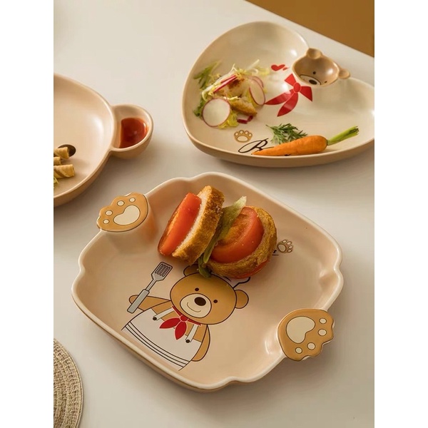 Set bát đĩa gấu nâu Brown Bear cực xinh