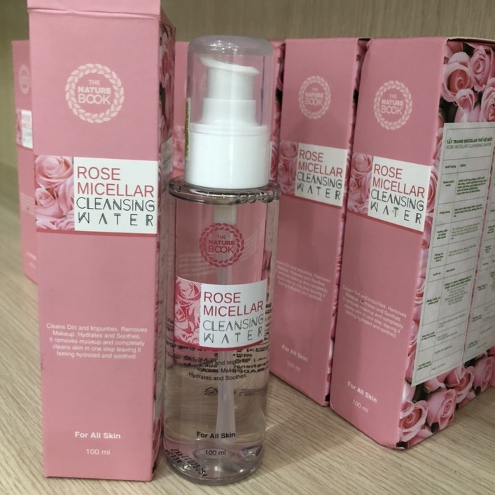 Tẩy trang dưỡng ẩm da Rose Micelaer Cleansing water 100 ml- The Nature Book,
