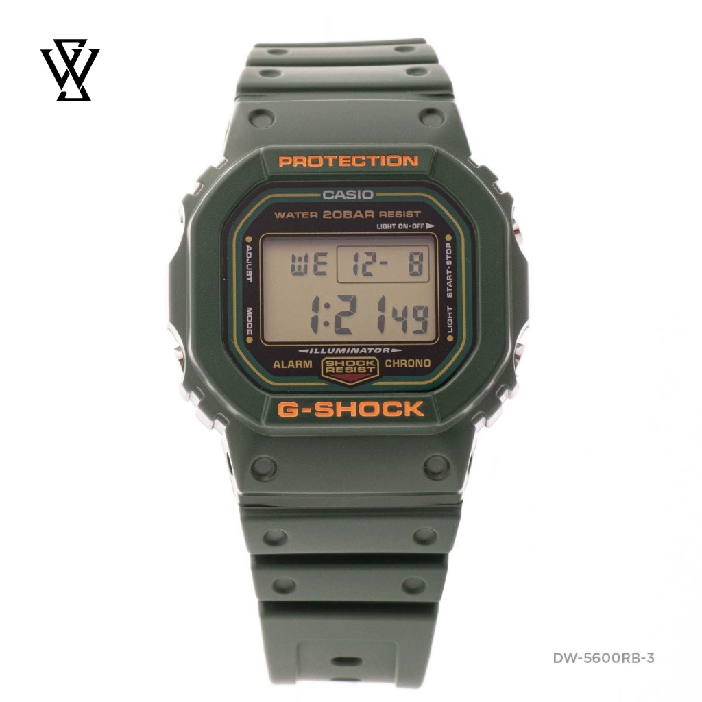 Đồng Hồ Điện Tử Nam Casio G-Shock WATCHSTORE DW-5600RB-3DR Thiết Kế Mặt Kính Khoáng 49mm, Thiết Kế Màu Xanh Phong Cách